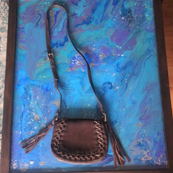 Faux suede tassel side purse - Picture 2 of 7